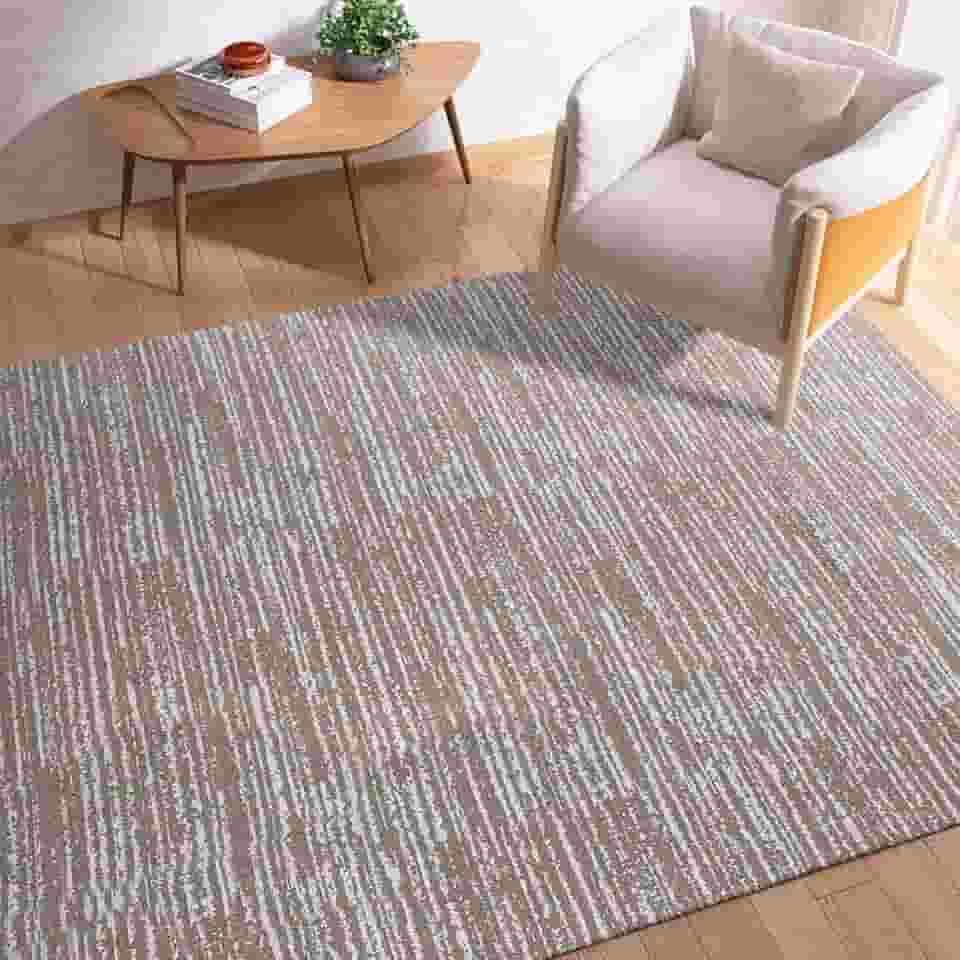 Tapete Sala Antiderrapante 1,40m x 2,00m Emborrachado Rústico Boho Mesclado Marrom Caramelo Artesanal de Tear Jacquard Decoração Estonado Escuro Fácil Limpeza