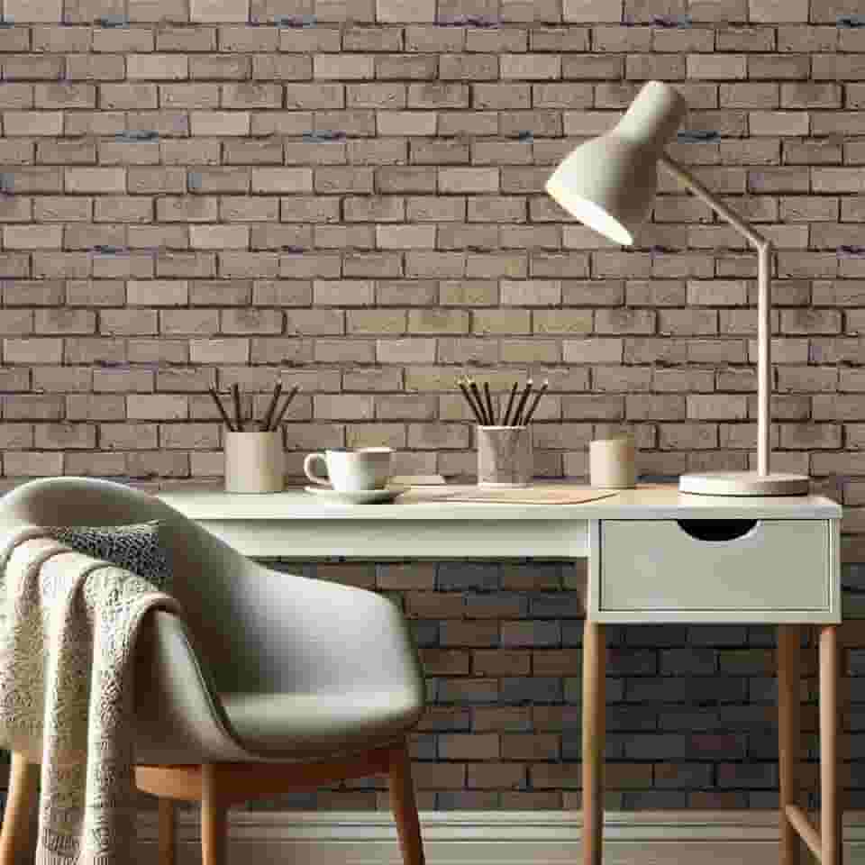 Papel de Parede Tijolinho Adesivo de Parede 3D Texturizado Lavável 5 Metros x 45cm (Tijolo London)
