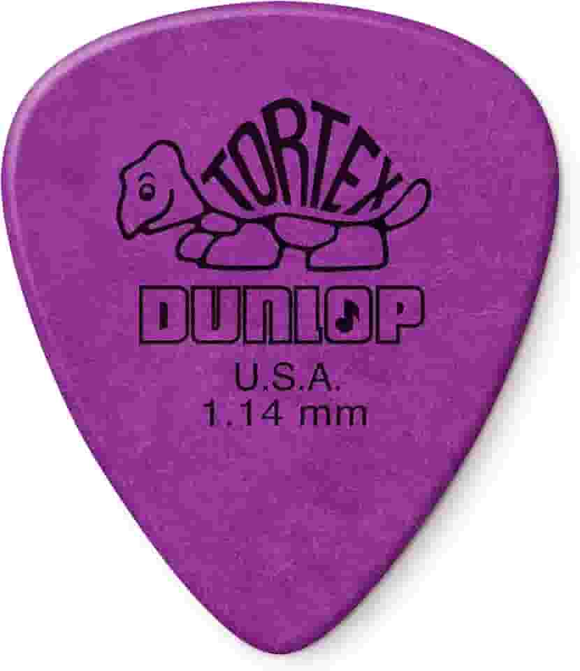 Palheta de guitarra Dunlop Tortex Standard – de 1,14 mm, roxo, pacote com 12