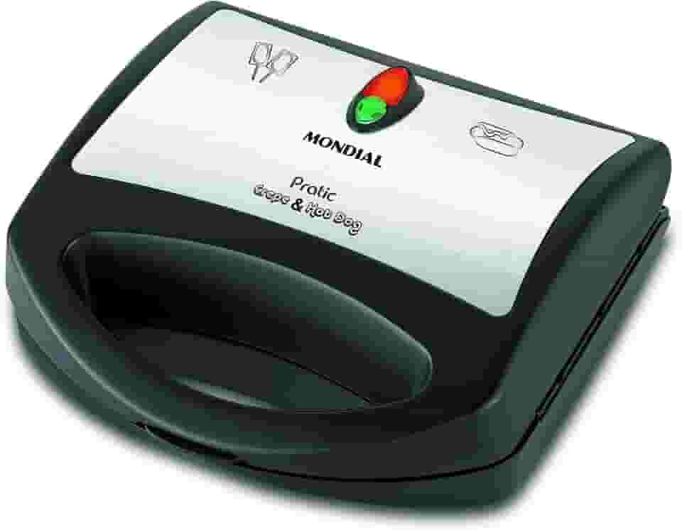 MONDIAL Crepeira Pratic Crepe & Hot Dog, Preto/Inox, 850W, 220V - CP-01