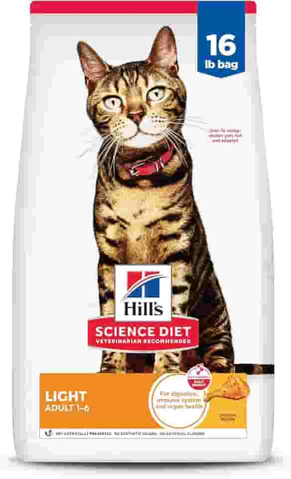 Ração Hill's Science Diet Light para gatos adultos com baixas calorias sabor frango 7.25kg