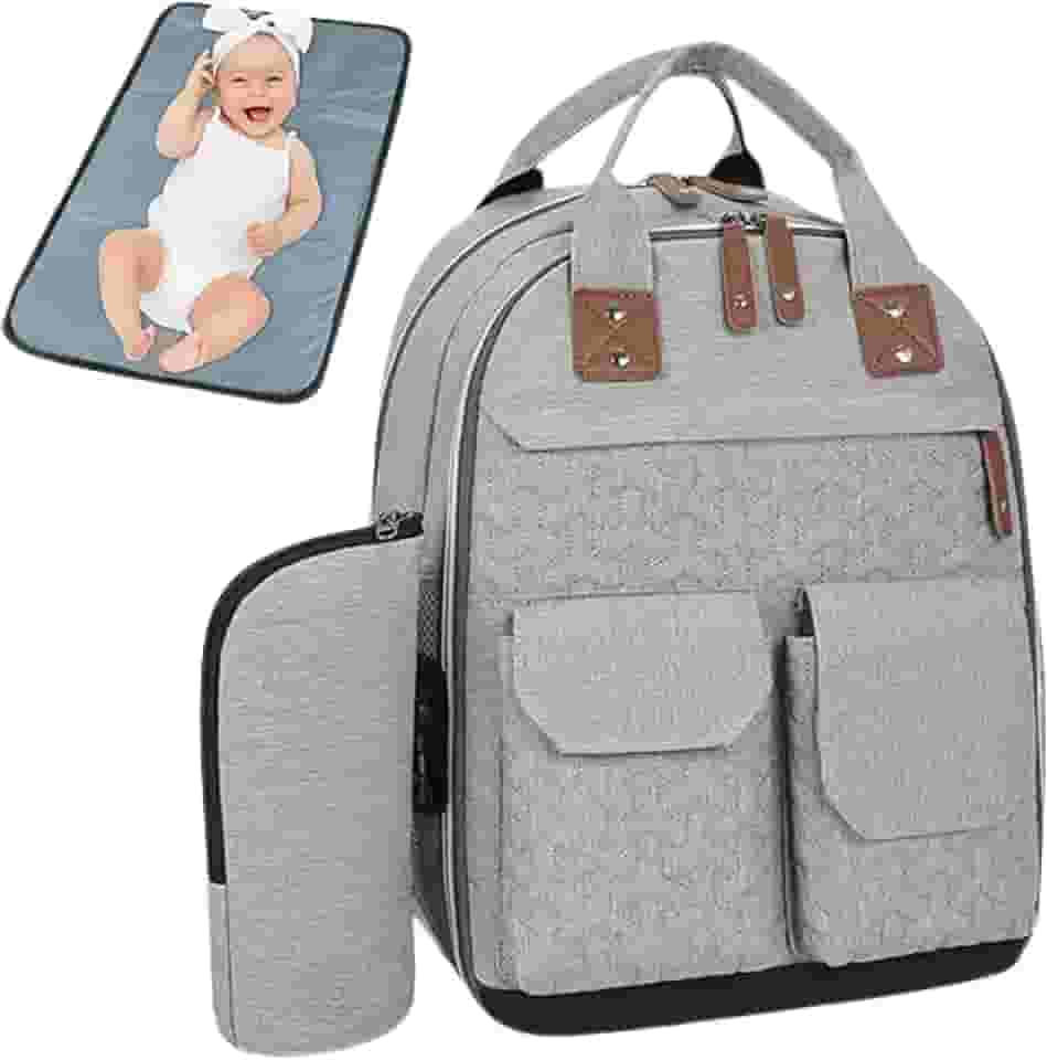 KIT Mochila Maternidade + Trocado de Fraldas + Porta Mamadeira e Bolsos Térmicos p/Meninos e Meninas Coisas Essenciais p/Bebês e Mamãe