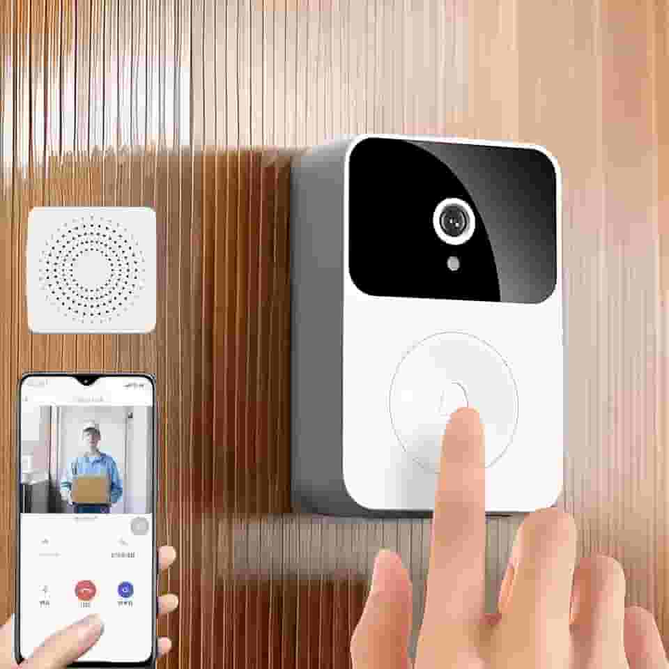 Interfone Inteligente Wi-Fi Com Câmera HD, Áudio Bidirecional, Visão Noturna, Detecção De Movimento, Controle Pelo App, Armazenamento Em Nuvem, Segurança Para O Seu Lar, Marca VARENZIA