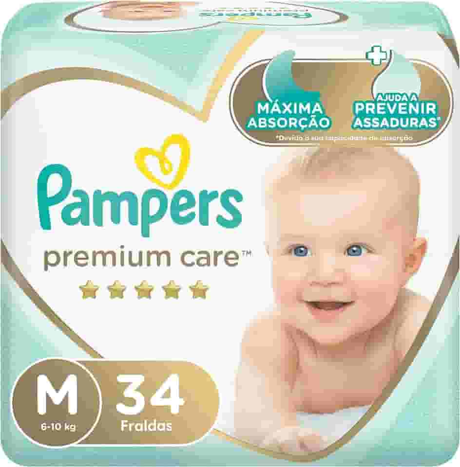 Fralda Pampers Premium Care Tamanho M 34 Unidades