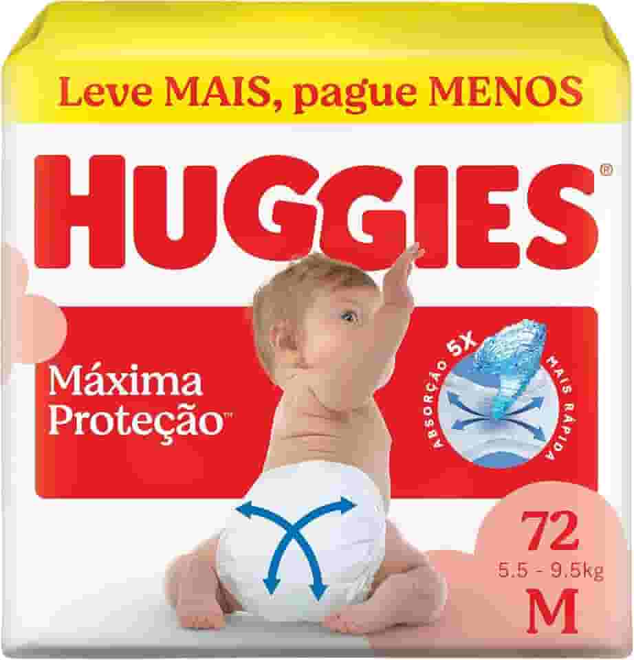 Fralda Descartável Huggies Máxima Proteção Tamanho M 72 unidades – Nova Supreme Care fralda aberta com tecnologia Xtra-Flex, canais em X que se adaptam aos movimentos e máxima proteção sem fralda caída (embalagem pode variar)