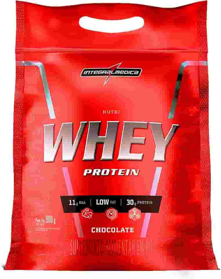 Integralmedica - Hipercalórico - Nutri Whey Protein Chocolate - Pouch 900g - Fonte de Proteínas e Carboidratos - Suplemento Alimentar, Ganho Muscular e Recuperação Pós-Treino - Super Mass Gainer