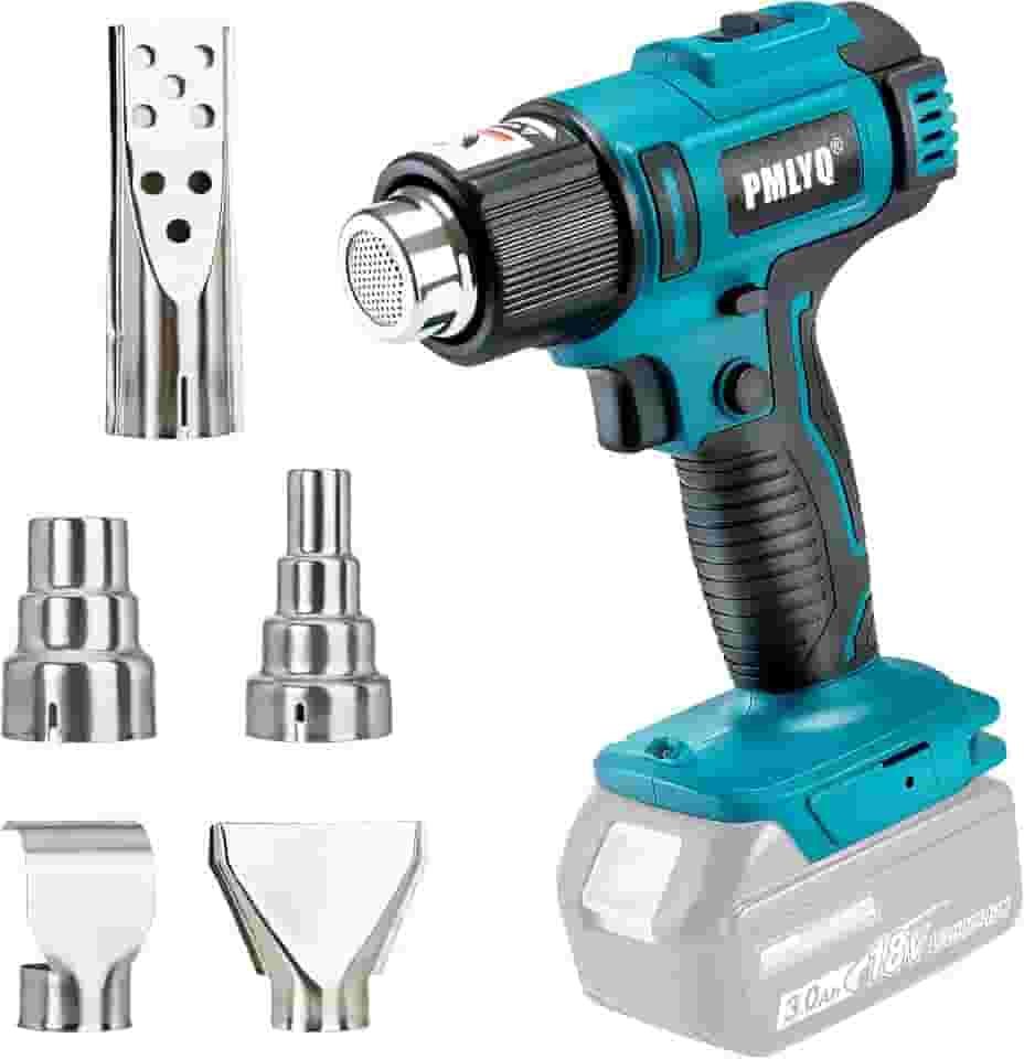 Pistola de calor sem fio para bateria Makita, pistola de ar quente de solda de aquecimento rápido de 350 W, configuração máxima de 2 temperaturas 550 °C (550 °C), pistola de calor para dobra de