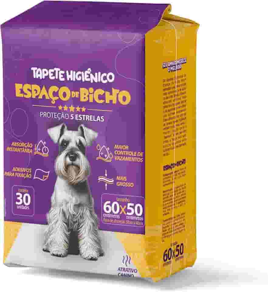 Tapete Higiênico Descartável Espaço de Bicho 60x50cm 30 unidades - Absorção Instantânea