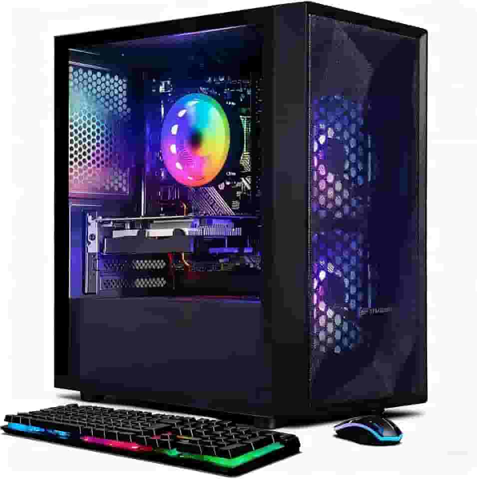 Computador desktop para jogos STGAubron Intel Core i5 até 3,7 GHz, GeForce RTX 2060 6G, RAM 16 GB, SSD 512 GB, Wi-Fi, Bluetooth 5.0, 2 ventoinhas RGB, RGB BT Sound Bar, Windows 10 Home