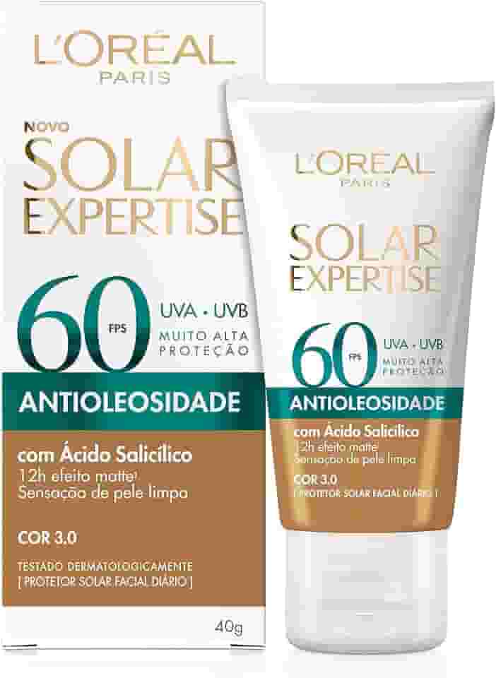 L’Oréal Paris Protetor Solar Facial L'Oréal Paris Solar Expertise Antioleosidade Fps60 Cor 3.0 Média 40G