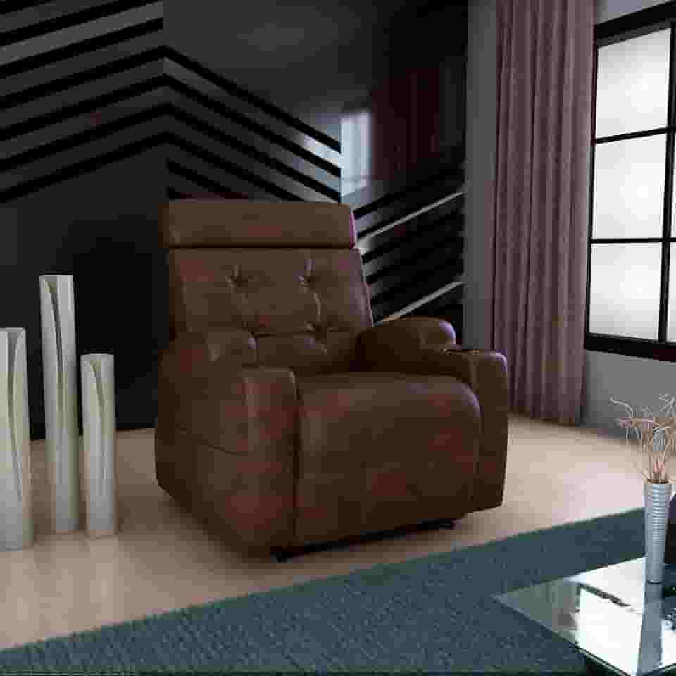 Poltrona Do Papai Reclinável Elétrica Com Usb e Porta Copos Cherokee (Corino Marrom)