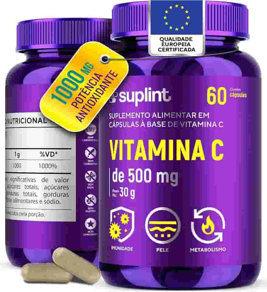 Vitamina C 1000 MG | Suporte para Imunidade, Pele e Cabelo | Antioxidante Natural | Para Homens e Mulheres | Não Transgênico, Sem Glúten | Desenvolvido na Holanda | 60 Cápsulas