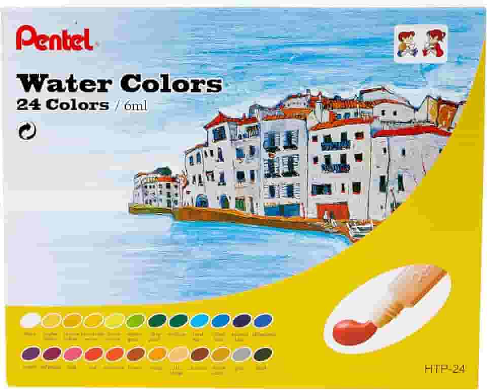 Aquarela HTP Pentel a Base de Água 24 Cores