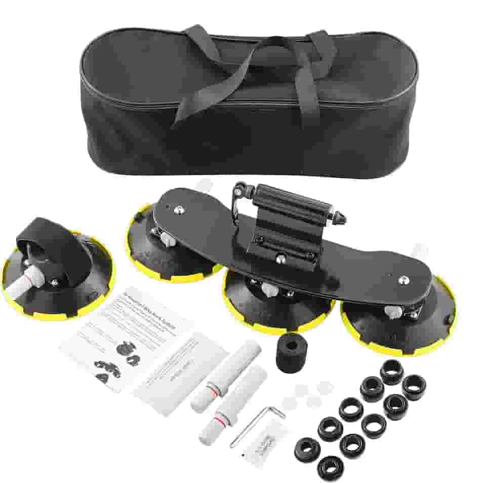 Suporte de bicicleta para teto de carro, ventosa a vácuo, suporte de bicicleta de liga de alumínio, com 5 adaptadores para a maioria das bicicletas, 9 x 100 mm/12 x 100 mm/15 x 100 mm/15 x 110 mm