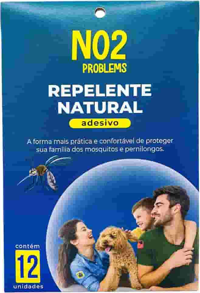 Repelente de Insetos Adesivo NO2PROBLEMS 12 Adesivos com Óleo Essencial de Citronela Natural 8 Horas de Proteção Ideal contra Mosquitos e Pernilongos