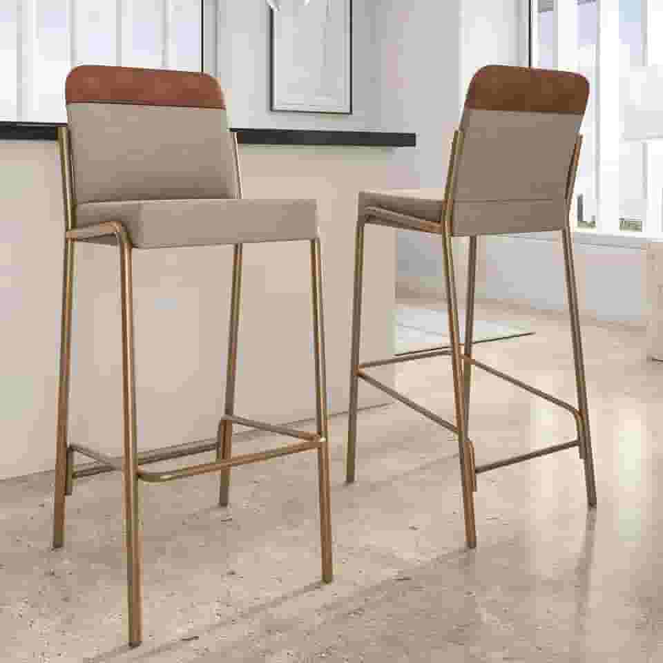 Kit 2 Banquetas Altas Duo Carraro Areia e Rosê