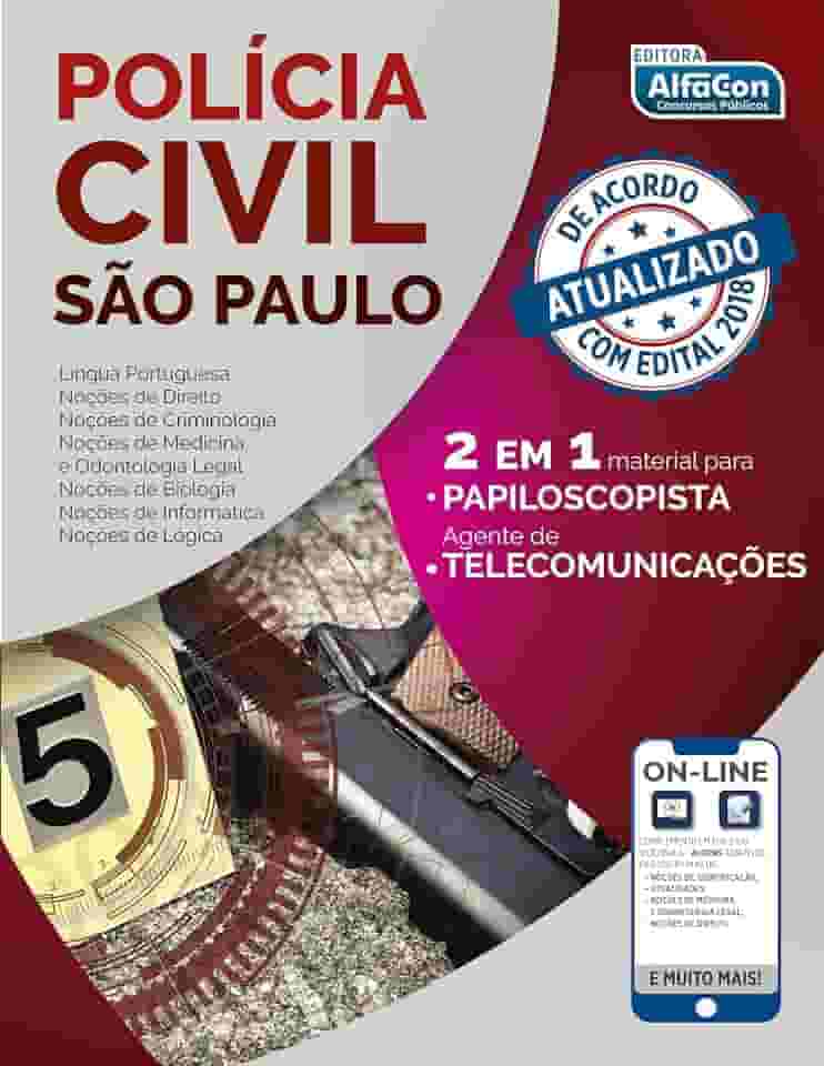 Polícia Civil de São Paulo - 2 em 1 - Material Papiloscopista e Agente de Telecomunicações