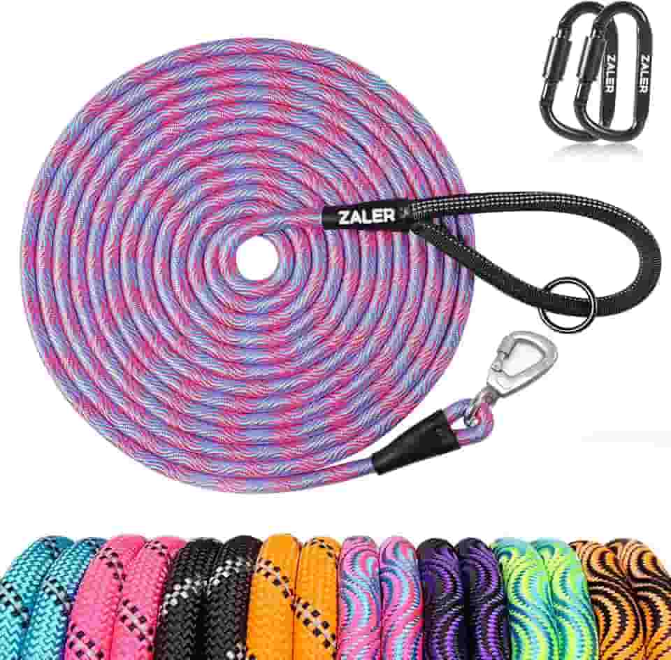 ZALER Coleira longa para cães, guia de treinamento de cães de 15 m, 9 m, 6 m, 4,6 m, 3 m, guia de treinamento de cães, coleira de retenção resistente para treinamento, brincadeira, acampamento ou