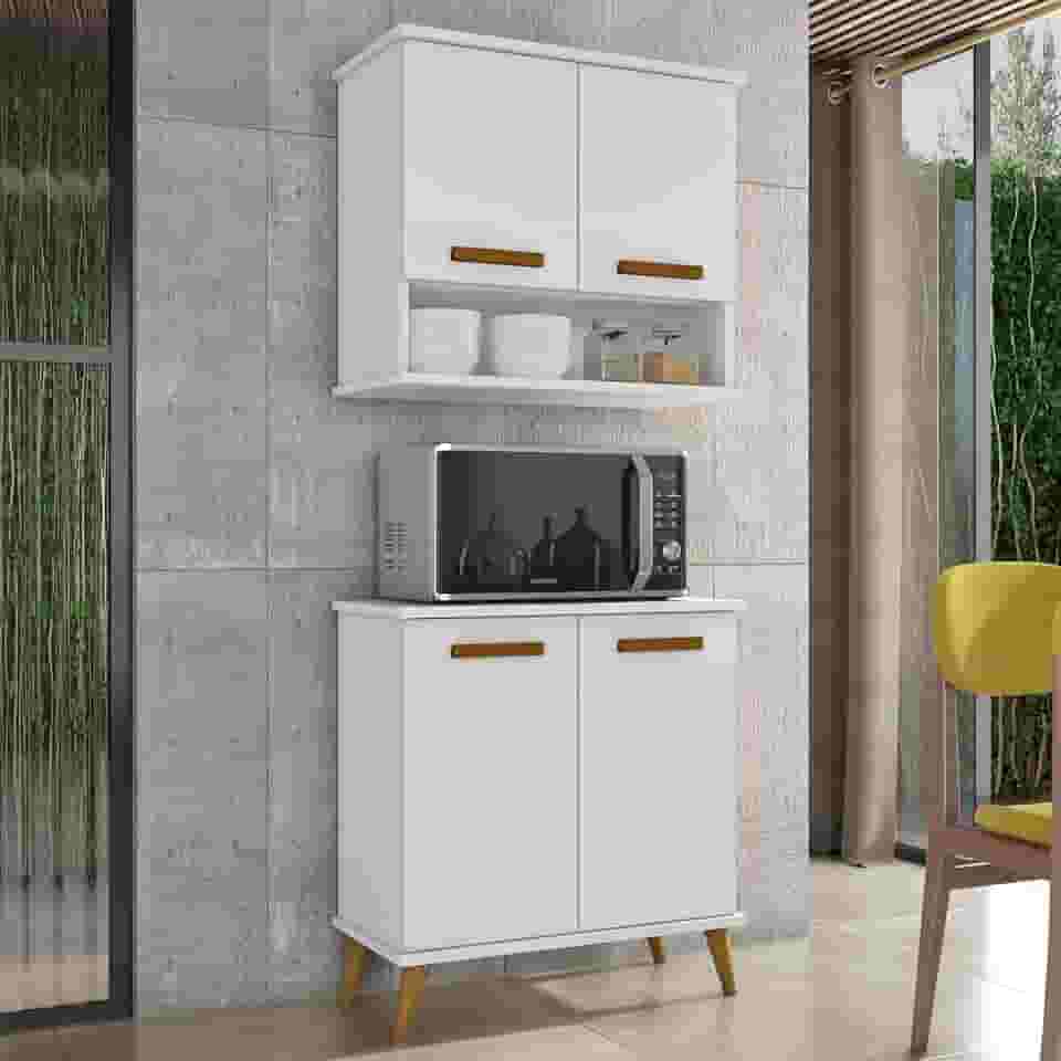 Kit de Cozinha Mavi – Balcão + Armário Aéreo para Transformar Sua Cozinha (Branco)