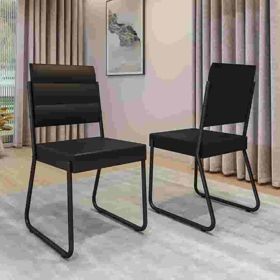 Conjunto 2 Cadeiras 1736 Carraro (Preta)