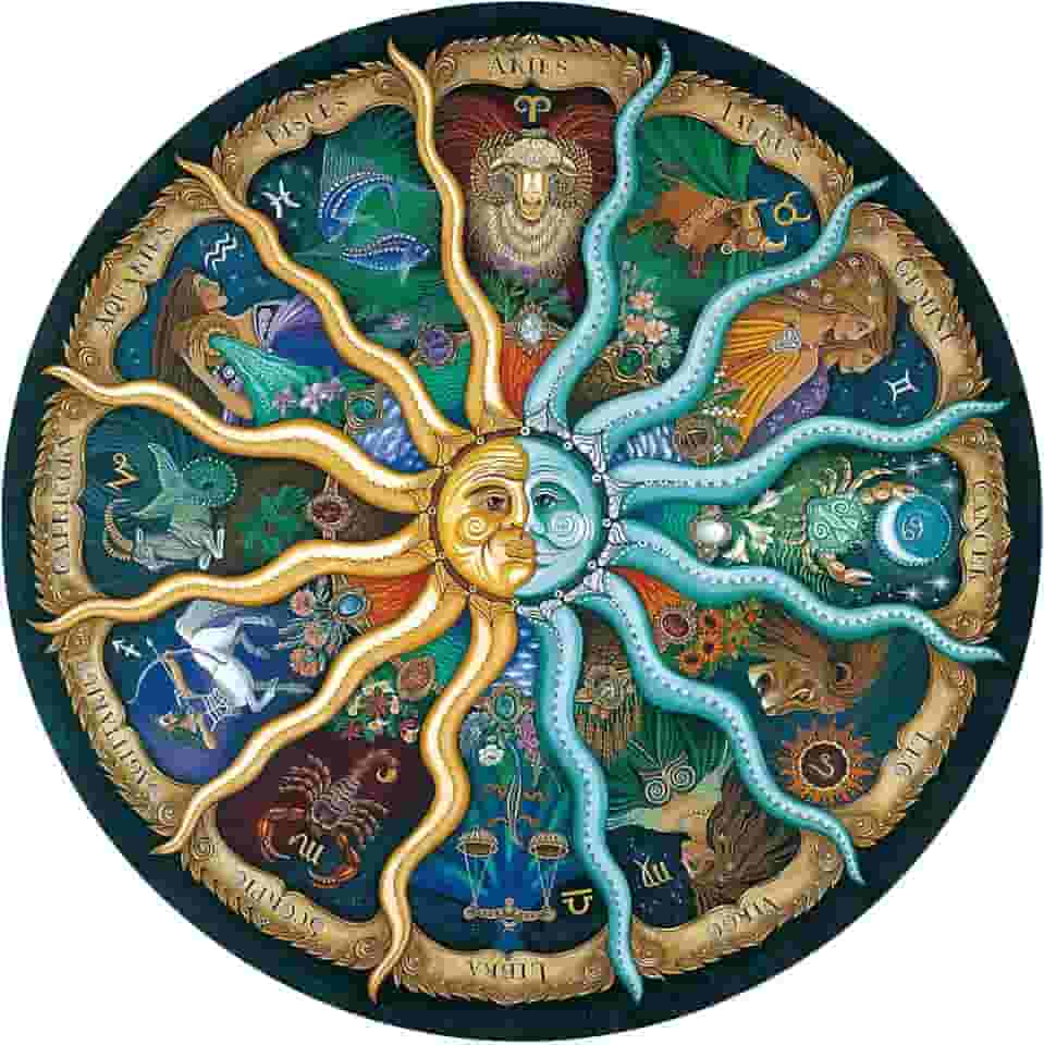 Quebra-cabeças de 1000 peças do zodíaco para adultos, crianças, adolescentes, quebra-cabeças redondo, brinquedos de presente, horóscopo do zodíaco, 26,7 x 26,7 polegadas