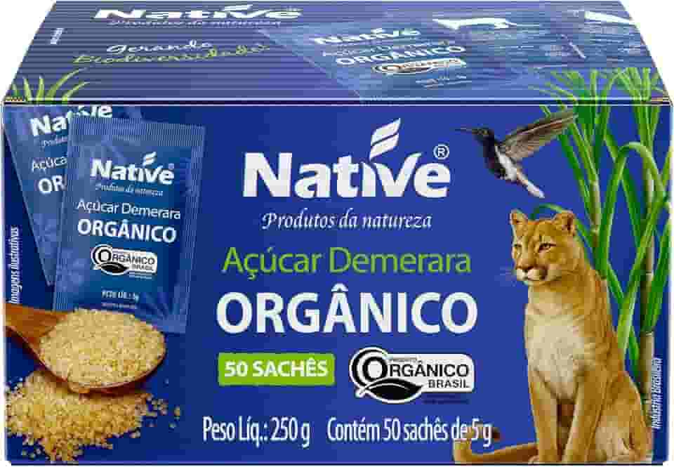 Native Açúcar Demerara Orgânico 50 Sachês De 5G