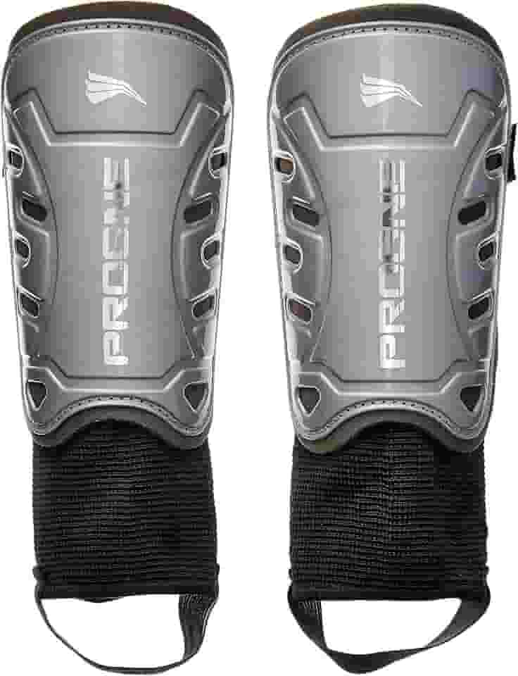 Caneleira Futebol Futsal Society Iron Com Tornozeleira - Cinza Prata - Par