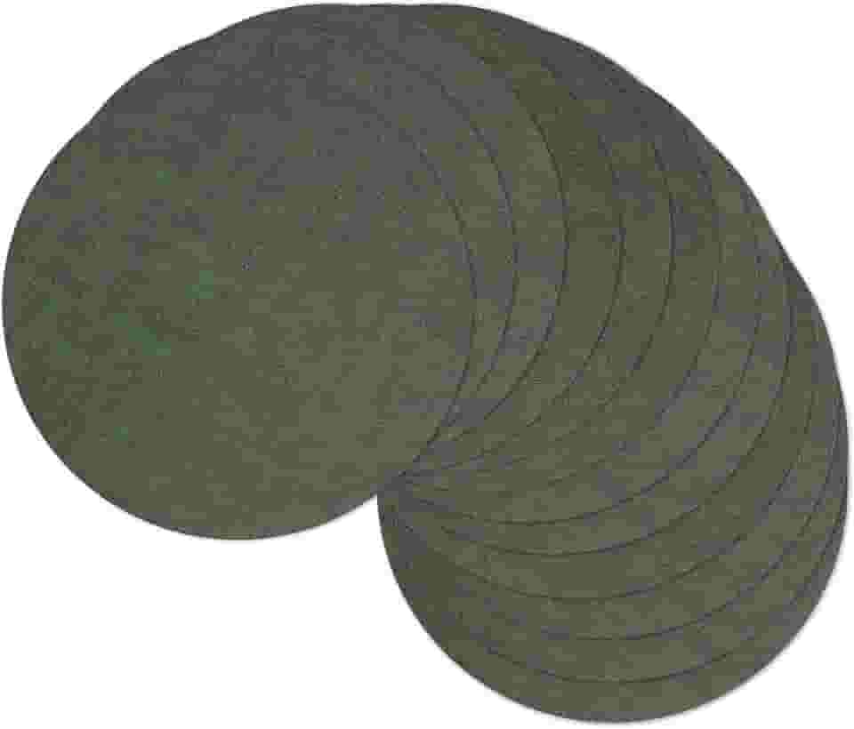 Jogo americano redondo de 33 cm, conjunto de 12, tapetes de mesa reversíveis de couro sintético resistente ao calor, 100% à prova d'água, à prova de óleo, limpável, para uso interno (12, verde escuro)