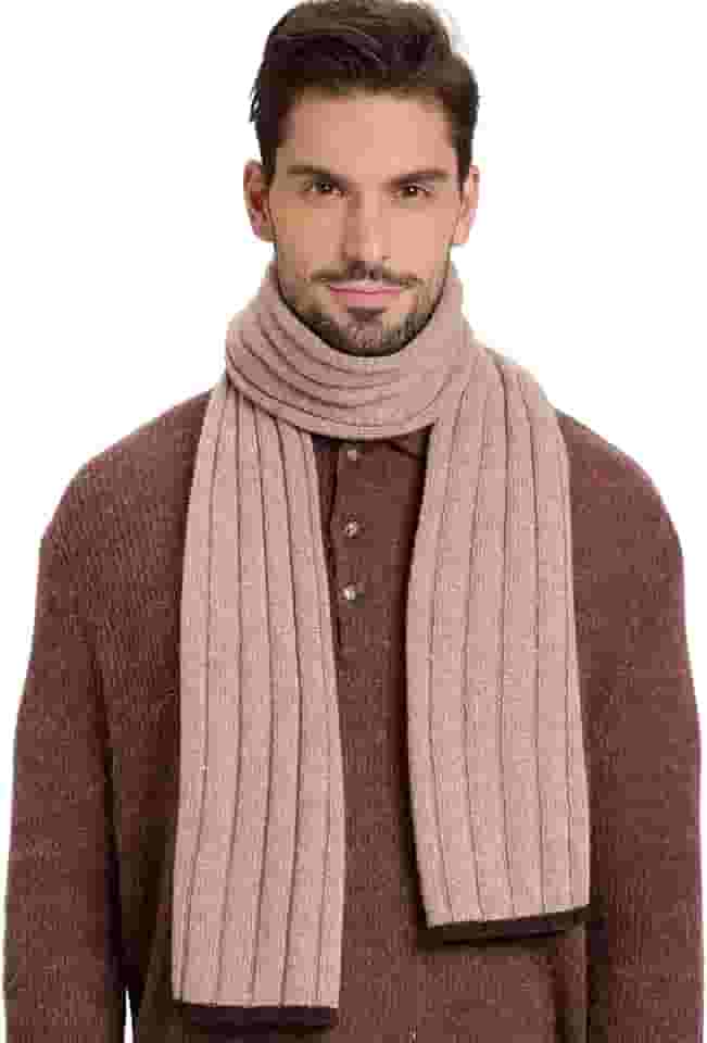 Cachecol masculino de lã de caxemira para inverno quente para clima frio com caixa de presente