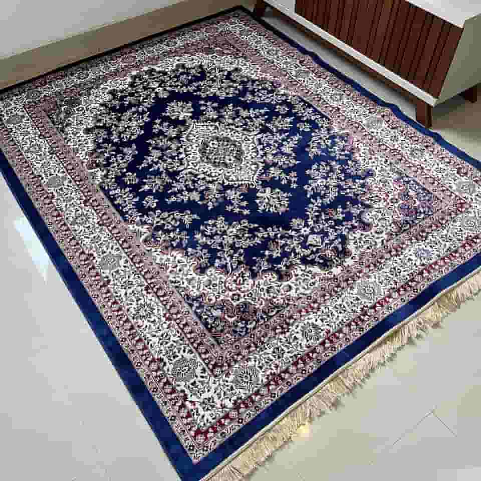 Tapete Sala 2,00x2,50 M Belga Persa Clássico Franja Luxo Medalhão Tabriz (Modelo 2)