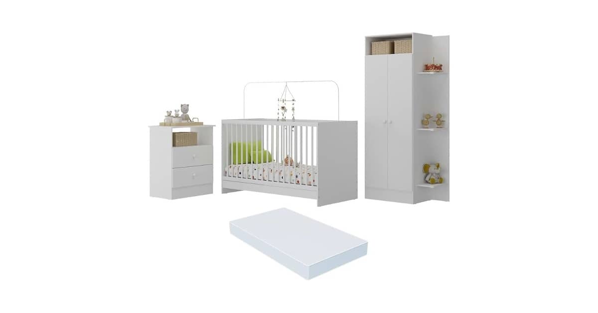 Melhores jogos de quarto de bebê com Berço 3 em 1