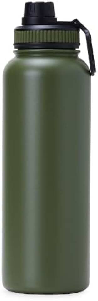 Garrafa Térmica Inox 1,2 Litros Squeeze Academia Agua Gelada (Verde Militar)