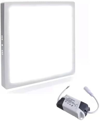 Luminaria Painel Led Plafon de Sobrepor Quadrada 25w Luz Branco Quente 3000k Slim Borda Fina 28x28cm Iluminação Casa