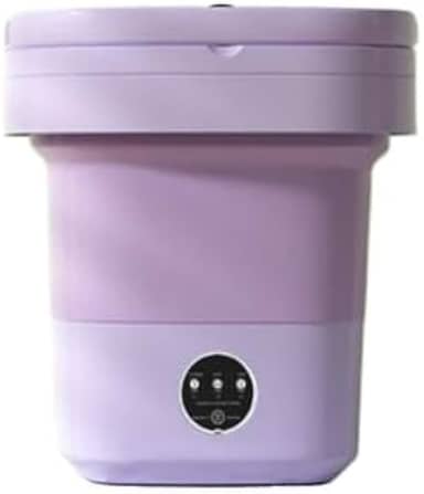 Mini Lavadora de Roupas Dobrável Portátil 10L – 36W, Automática, Baixo Consumo de Água e Energia – Ideal para Viagens, Apartamentos e Camping (Rosa)