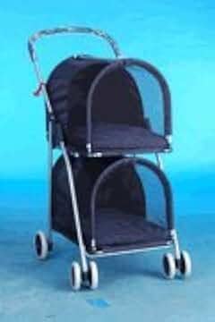 Carrinho de bebê de dois andares azul marinho