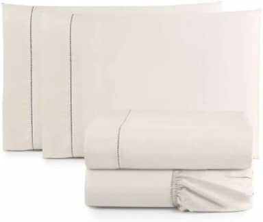 Jogo de Cama Casal King Size Percal 400 Fios Ponto Palito 04 Peças, Antiácaro, Não faz bolinha Toque Extra Macio (Palha)