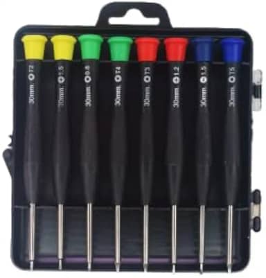 Kit de Chaves de Precisão, 8 Peças, Pontas Imantadas, com Estojo KPAA035