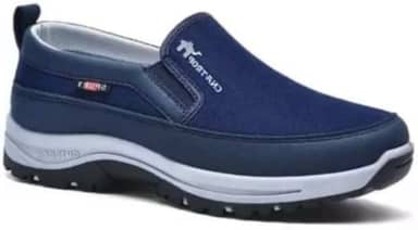 Tênis Masculino Slip On Azul Casual Esportivo Confortável Leve e Antiderrapante para o Dia a Dia