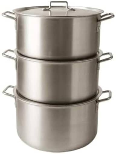 Jogo de Panela Feijoada de Alumínio 3 Peças Reforçado | Panelas Grossas e Caldeirão Grande Linha Profissional – Alta Durabilidade e Condução Térmica Uniforme