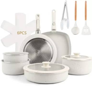 Conjunto de Panelas Cerâmica Antiaderente/Cabo Removivel/Propria Para Forno/18 Peças (Estoque No Brasil)