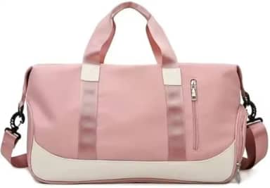 Bolsa Esportiva Unissex para Academia e Viagem, Material Emborrachado, Resistente à Água, 2 Compartimentos (ROSA)