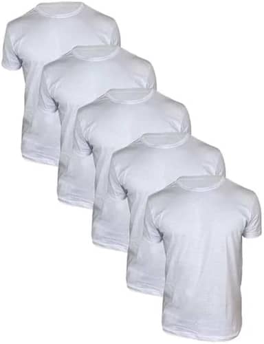 Kit 5 Camisetas Masculinas Algodão Premium Básicas Lisas