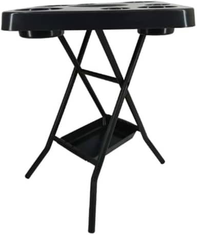 Mesa Mesinha Petisqueira Dobrável Portátil Bandeja Churrasco Praia Bar Bares Piscina Área de Lazer(Preto)
