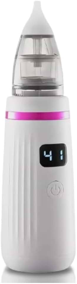 Sugador Nasal Elétrico para Bebê - Aspirador Nasal Portátil USB - Limpador de Nariz e Ouvido - 5 Níveis de Sucção, 3 Bocais Intercambiáveis - Removedor de Muco Infantil - UpShop