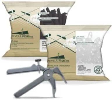 Kit Piso Porcelanato 500 Espaçadores + 100 Cunhas + Alicate Nylon (1.5 mm)