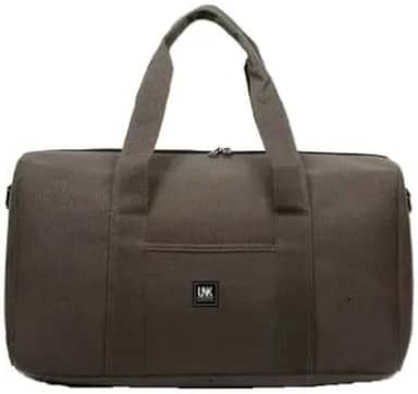 Bolsa de Viagem em Lona, Grande Capacidade 60L, Alça Reforçada, Multiuso (Marrom)