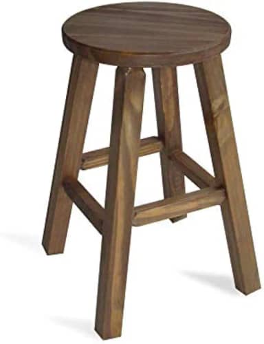 Mobly Banco Redondo 47 cm, Marrom Escuro, Clássico