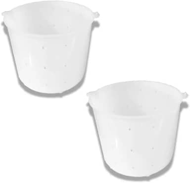 Formas para Queijo Minas Frescal e Ricota, Polietileno Branco, 1kg, 2 Unidades, Com Tela Rígida e Furos