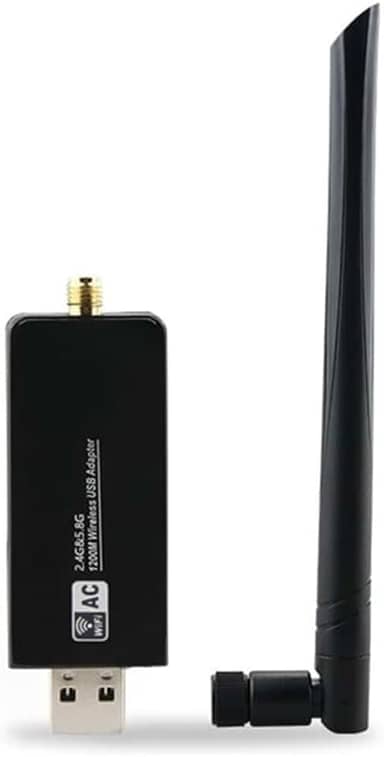 JAPOO RTL8812AU Adaptador USB WiFi para PC Desktop e Laptop Antena 5dBi de banda dupla de alto ganho de 1200 Mbps 5.8G/2.4G suporta Kali Linux Ubuntu Mint Debian Kubuntu Mate Zorin PureOS Raspberry Pi