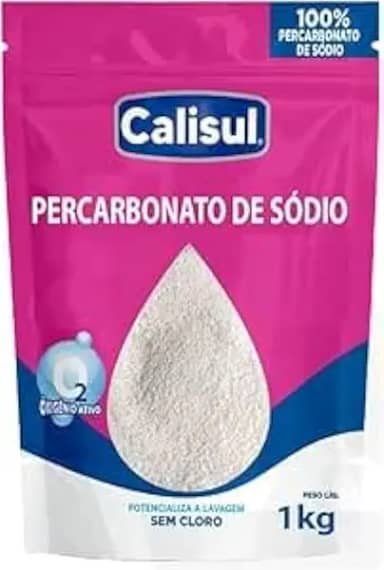 Percarbonato de Sódio 1kg Limpeza Produnda Remove Manchas das Roupas Brancas e Coloridas Alvejante Sem Cloro